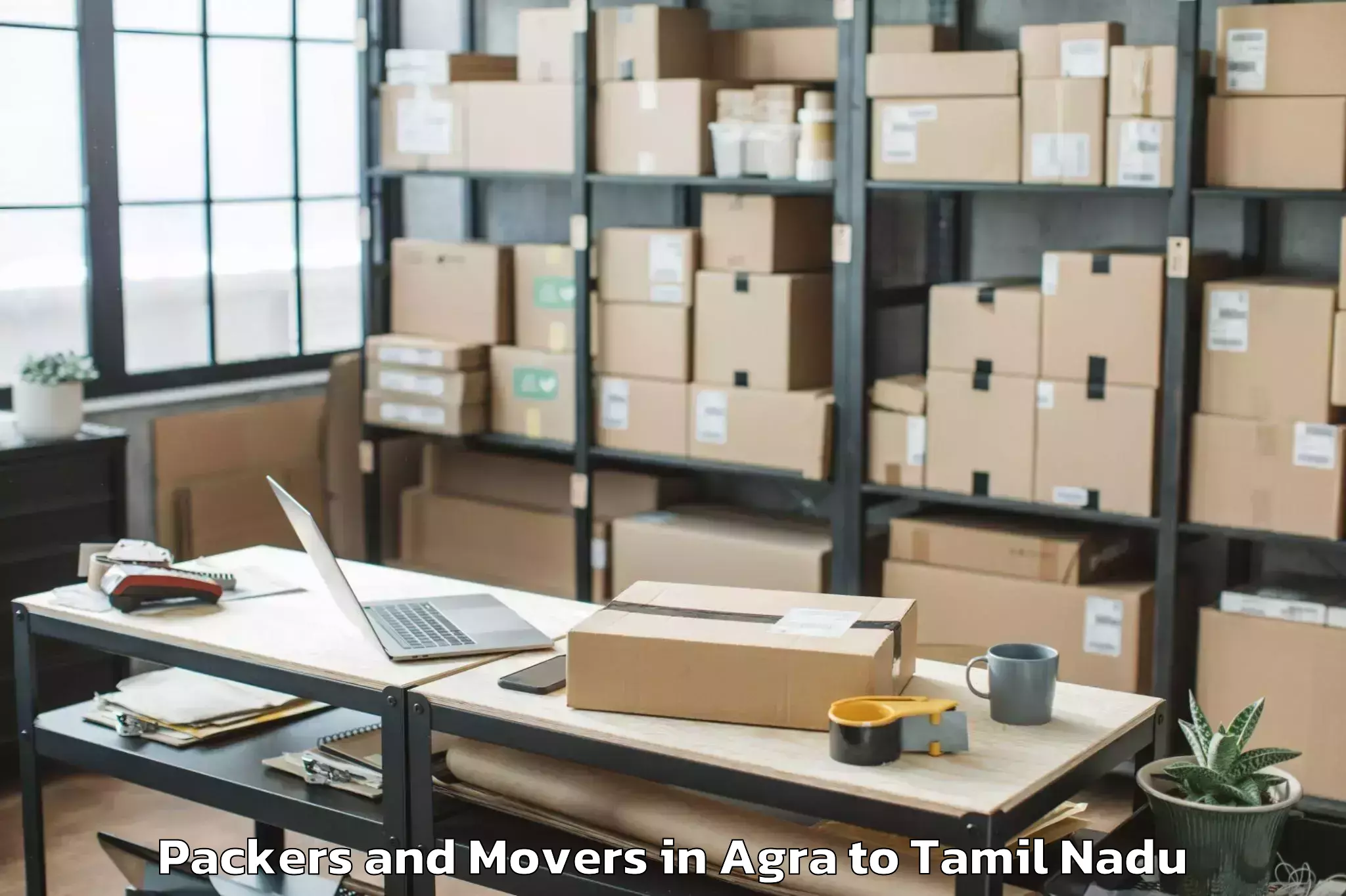 Professional Agra to Poonamallee Packers And Movers